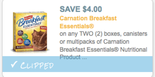 High Value $4/2 Carnation Breakfast Coupon