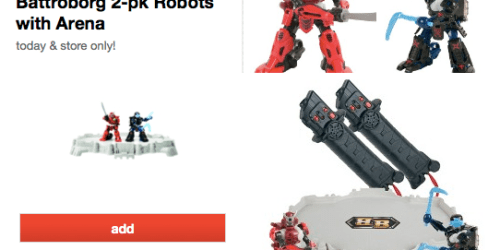 Target Cartwheel: 50% Off Battroborg Battling Robots with Arena Today Only = Only $30 (Regularly $66.99)