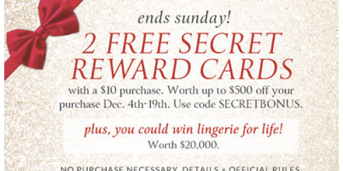 Victoria’s Secret: Score a PINK Bra, Panty, 2 Fragrance Samples, 2 Secret Reward Cards – All for $22.95