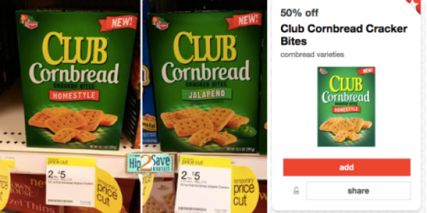Target: High Value 50% Off Club Cornbread Cracker Bites Cartwheel Offer = Only $1.25 a Box
