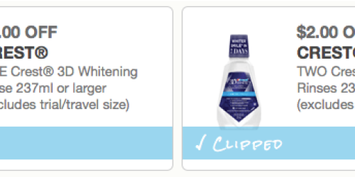 *NEW* $1/1 & $2/2 Crest 3D Whitening Rinse Coupons = Better Than FREE at Walgreens (Valid 11/27-11/29)