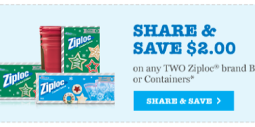 High Value $2/2 Ziploc Bags or Containers Coupon = Only $0.75 Per Package at Walgreens (Starting 11/23)