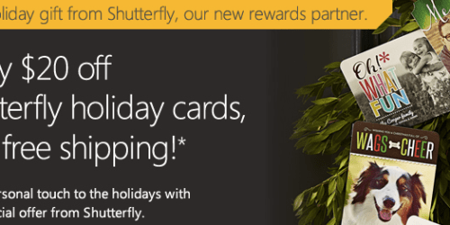 Bing Rewards Members: $20 Off Shutterfly Holiday Cards Offer + FREE Shipping (Check Your Inbox)