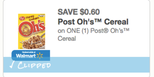 RARE $0.60/1 Post Oh’s Cereal Coupon