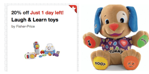 Target Cartwheel: 20% Off Laugh & Learn Toys by Fisher-Price = Love to Play Puppy Only $11.80