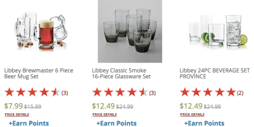 Kmart.com: Libbey Glassware Sets 50% Off + Extra 15% Off = 6 Piece Beer Mug Set Only $6.79