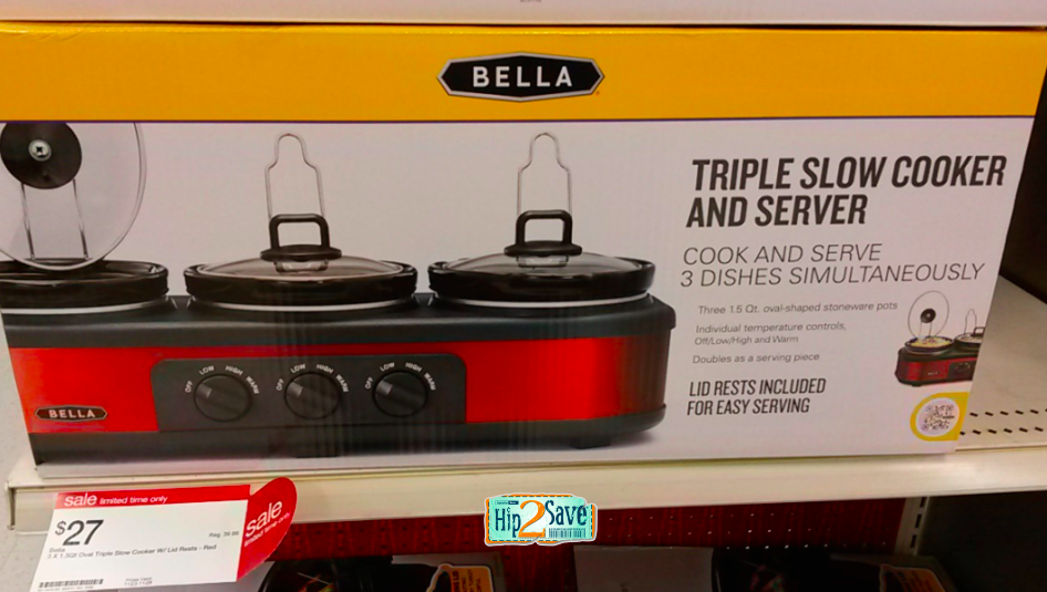 Target Bella Triple Slow Cooker & Server Only 21.60 (Reg. 39.99!)