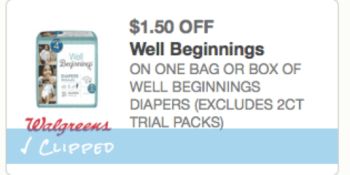 Walgreens: Well Beginnings Diapers Only $3.65 Each (Starting 12/7 – Print Coupons Now!)
