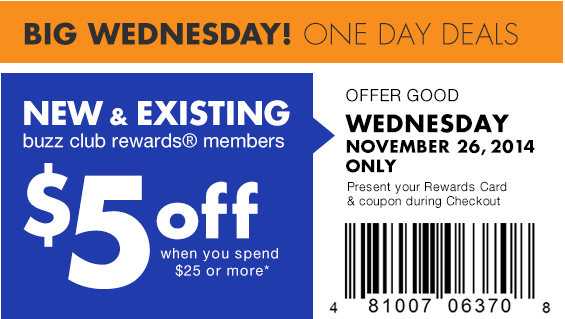 Big Lots: $5 off $25 Purchase for Buzz Club Members (Tomorrow, 11/26 ...