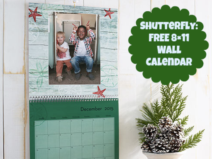 Shutterfly FREE Custom 8x11 Wall Calendar