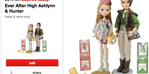 Target Cartwheel: 50% Off Ever After High Ashlynn & Hunter Doll Set (Today Only) + Movie & Game Offers