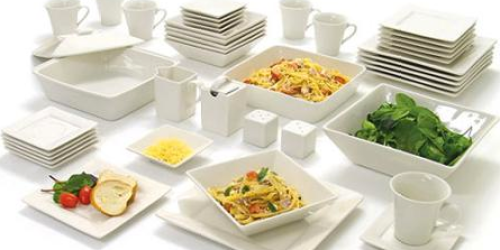 Walmart.com: Highly Rated Square Banquet 45-Piece Dinnerware Set in 6 Color Choices Only $49