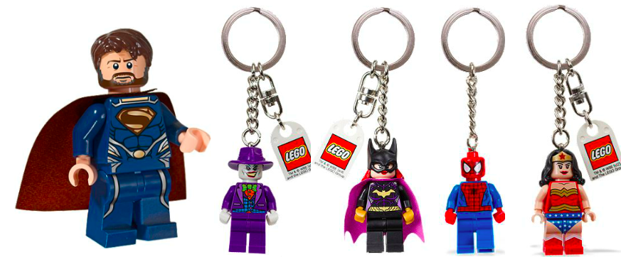 Super Hero Superhero Minifigure Mini Figure Key Ring Key Chain Marvel DC etc. 