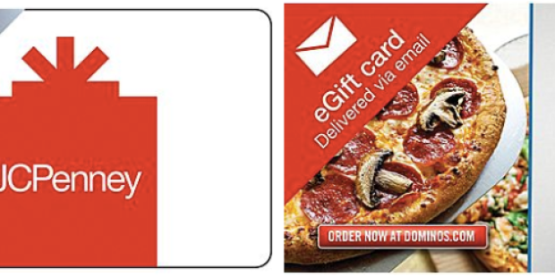 Staples: $50 JCPenney or Dominos Gift Card Only $40