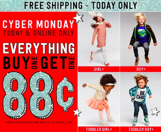 Crazy 8: Free Shipping on Any Order (+ Buy One Item &amp; Get One for 88¢)
