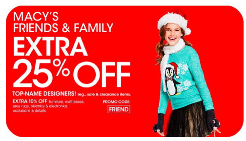 Extra 25 off store macy's