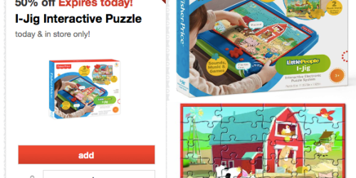 Target Cartwheel: 50% off Fisher Price I-Jig Interactive Puzzle Today Only = Possible As Low As $12.50
