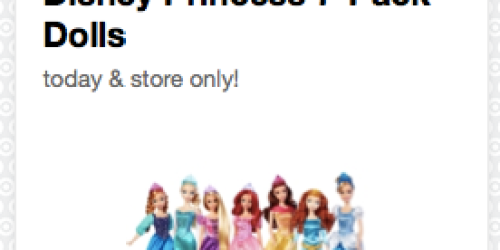 Target Cartwheel: *HOT* 50% Off Disney Princess Dolls 7-Pack (Includes Elsa & Anna!) – Today Only