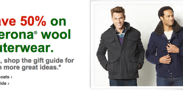 Target.com: 20% Off Men’s Apparel & Accessories = Merona Wool Coats as low as $27.99 Shipped