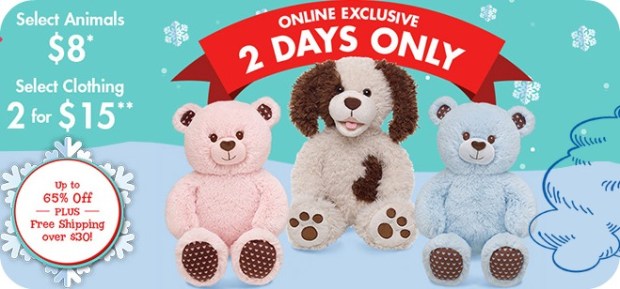 Build-A-Bear.com: Select Animals Only $8 & Outfits 2 for $15 (Two Days ...