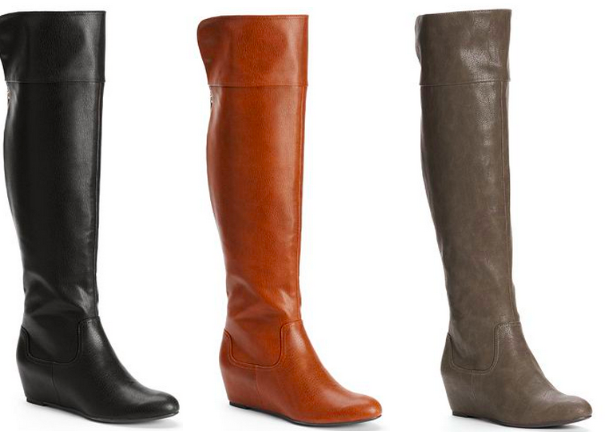Kohl s Jennifer Lopez Hidden Wedge Over the Knee Boots as Low