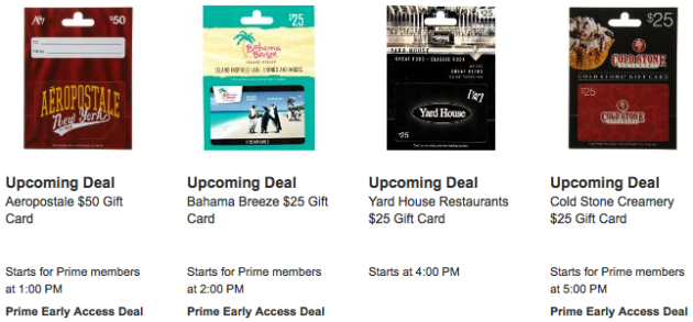 Amazon Gift Card Lightning Deals Starting Soon (Save on