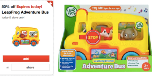 Target Cartwheel: 50% off LeapFrog Adventure Bus Today Only = As Low As Only $6.99