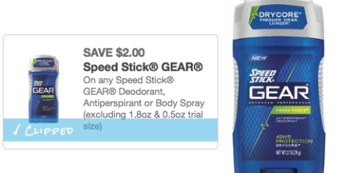 *High Value* $2/1 Speed Stick GEAR Deodorant Coupon = Only $1 Each at CVS (Thru 12/20)