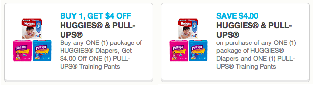 High Value 4 Off Huggies Diapers Pull Ups Coupons Great Deal At 