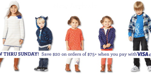 Gymboree: EVERYTHING $14.99 & Under Sale + $20 Off a $75+ Purchase with VISA Checkout (Thru 12/21!)