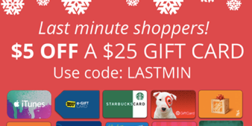 Gyft: *HOT* $5 Off $25 Gift Card Purchase = Save on Target, Starbucks & More