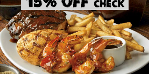 Outback Steakhouse: 15% Off Entire Check Thru 12/28