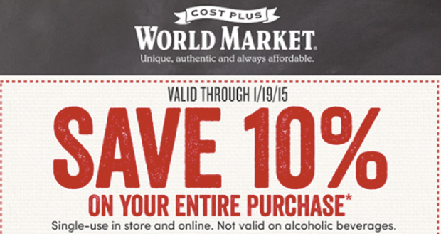 Cost Plus World Market: 10% Off Entire Purchase In-Store or Online (+ Save on Crackers, Wine ...
