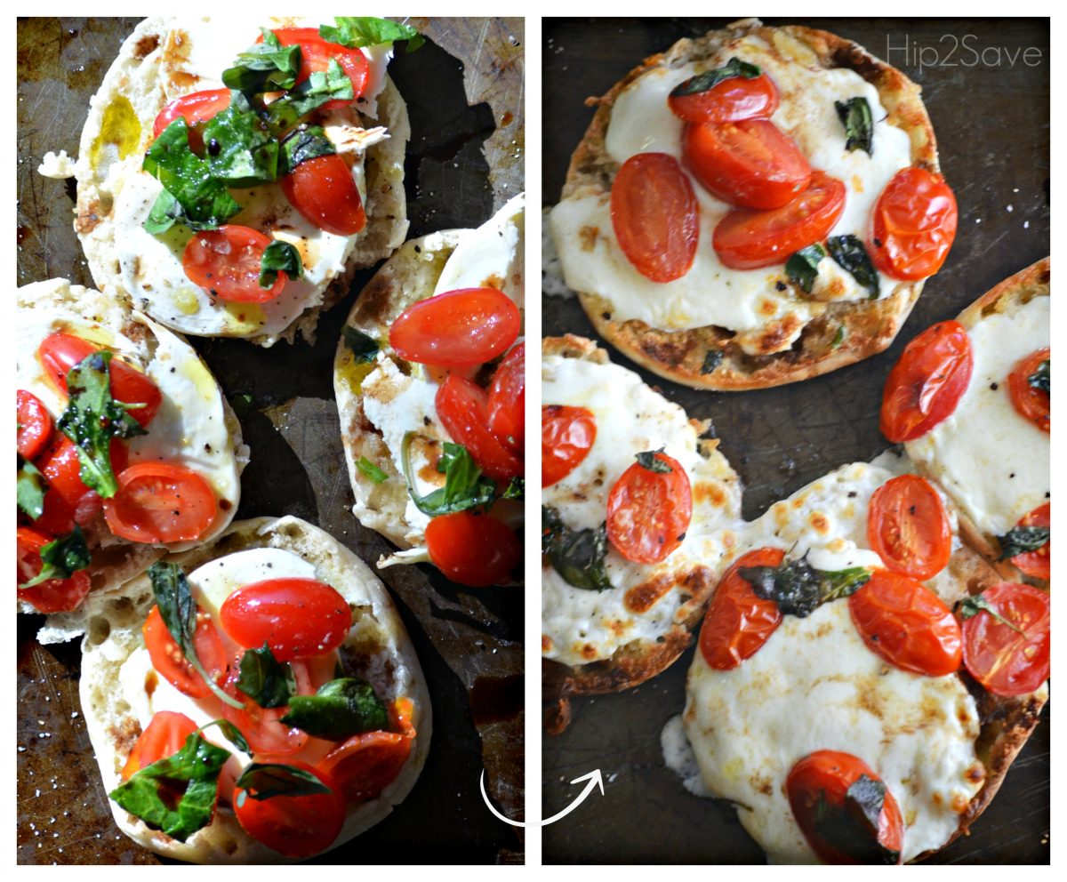 baked English muffin pizzas