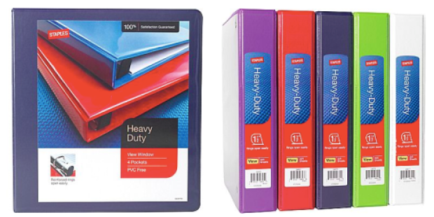 Staples.com: 1-1/2″ Heavy-Duty View Binder with D-Rings Only 1¢ (After Easy Rebate)