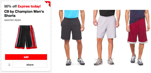 target champion mens shorts