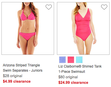 jcpenney swimwear clearance