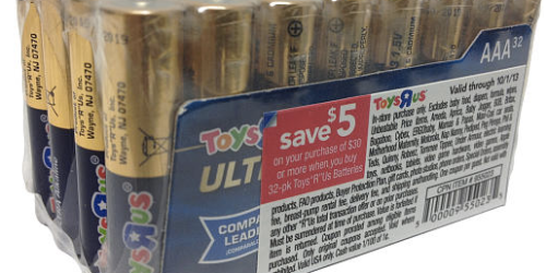 ToysRUs Brand Batteries Buy 1 Get 1 FREE (= AAA Batteries Only 16¢ Each + Possible Free Store Pickup)