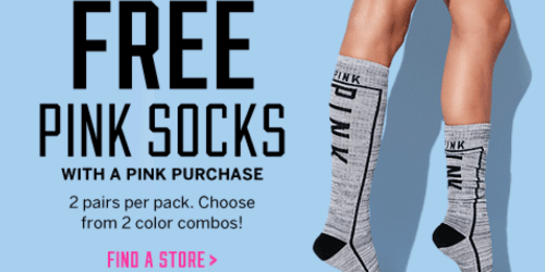 Victoria’s Secret: FREE 2-Pack of PINK Socks with any PINK Purchase ($12.95 Value) + Reader Deal