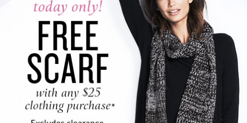 Victoria’s Secret: Free Scarf w/ $25 Clothing Purchase Today Only (+ 5 for $15 Clearance Panties Ends Tonight)