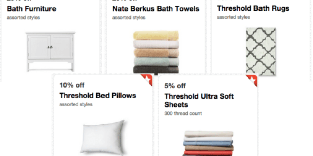 Target: High Value Bath & Bedding Cartwheel Offers + Stackable Store Coupons (& Online Deals!)