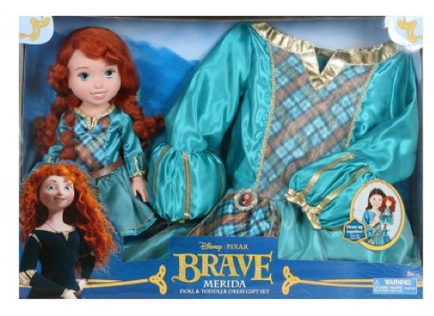 disney princess doll and toddler dress set