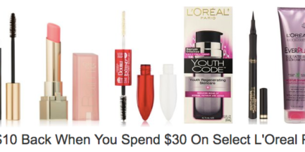 Amazon: Receive a $10 Amazon Credit when you Spend $30 on Select L’Oreal Paris items
