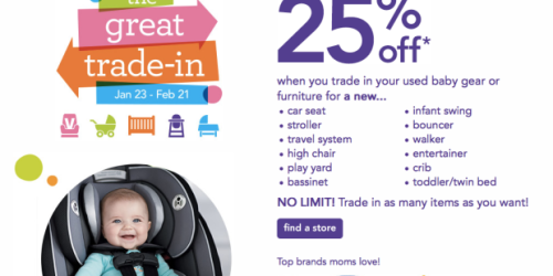 ToysRUs/BabiesRUs Great Trade-In Event: 25% Off Baby Gear When You Trade in Old Gear (Starts Today)