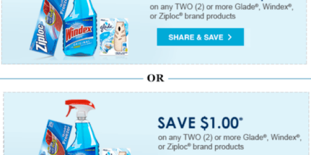 High Value $3/2 Glade, Windex or Ziploc Brand Products Coupon (Available Again!)