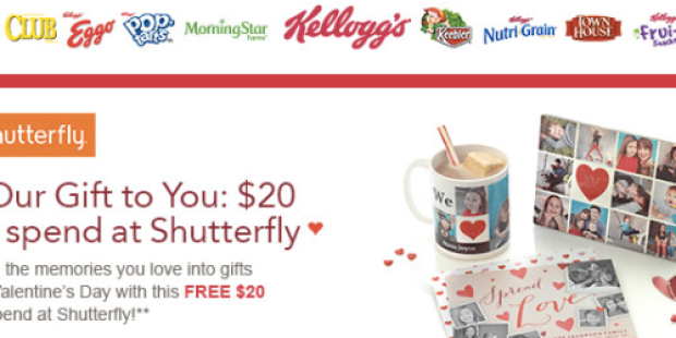 Kellogg’s Family Rewards: Possible Free $20 Off $20 Shutterfly Order + 50 KFR Points (Check Inbox)