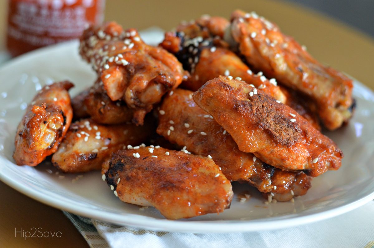 Sriracha Chicken Wings Recipe from Hip2Save
