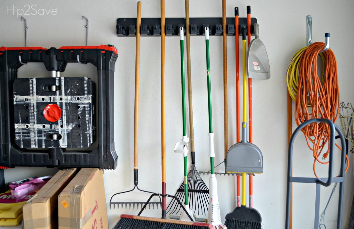 Hanging broom & tool organizing Hip2Save