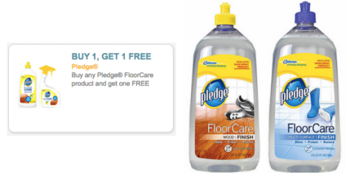 Rare Buy 1 Get 1 Free Pledge Floorcare Product Coupon Up To A