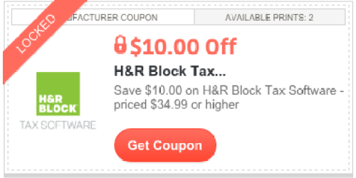 Hopster.com: New $10 Off H&R Block Tax Software Priced $34.99 or Higher Coupon